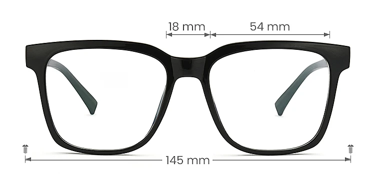 Luke black   TR90  Eyeglasses, size view