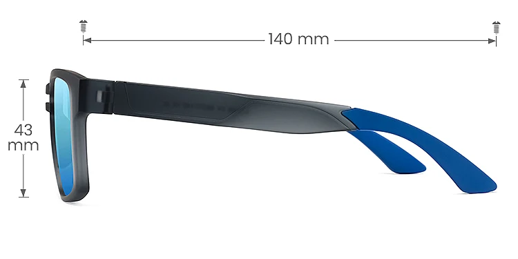 Elmer dark grey   TR90  Sunglasses, size view