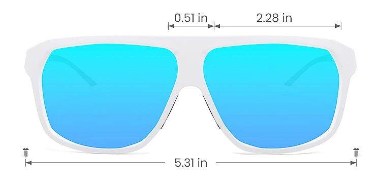 Elijah white   TR90  Sunglasses, size view