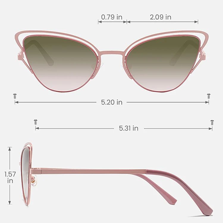 Coralie pink   Metal  Sunglasses, size view