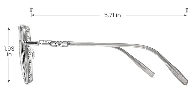 Charlie grey   Plastic  Eyeglasses, size view