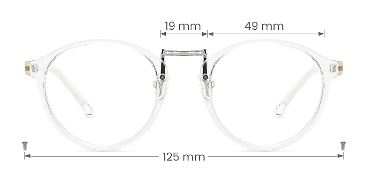 Ulrica clear   Plastic  Eyeglasses, size view