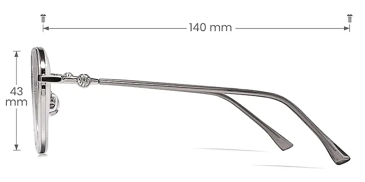 Amore grey cream   Plastic  Eyeglasses, size view