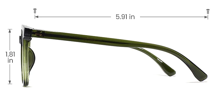 Leon green   Plastic  Eyeglasses, size view