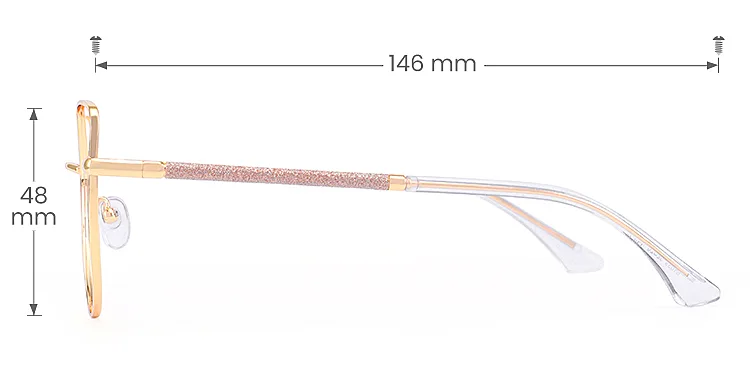 Halo gold   Metal  Eyeglasses, size view