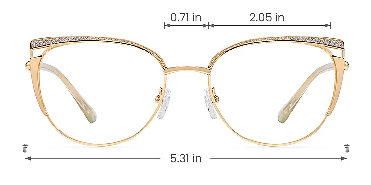Jaelynn gold   Metal  Eyeglasses, size view