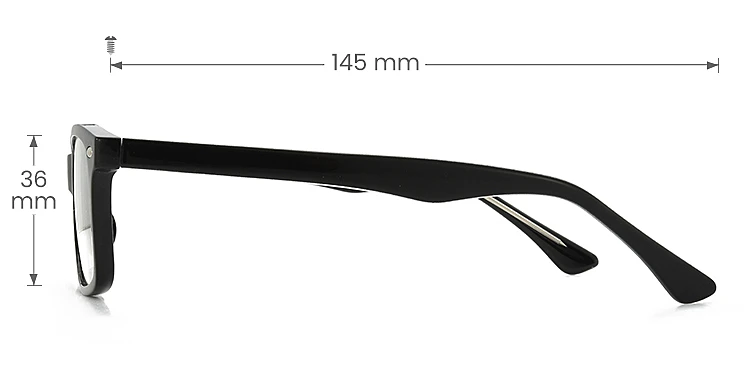 Nora black   TR90  Eyeglasses, size view