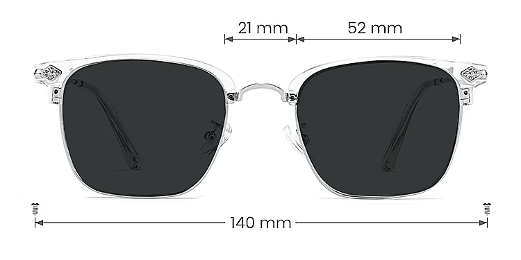 Emeka clear silver   Metal  Sunglasses, size view