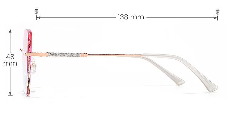 Color rose gold   Metal  Sunglasses, size view