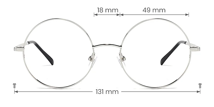 Isolde silver   Metal  Eyeglasses, size view