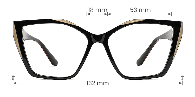 Babe black   Plastic  Eyeglasses, size view