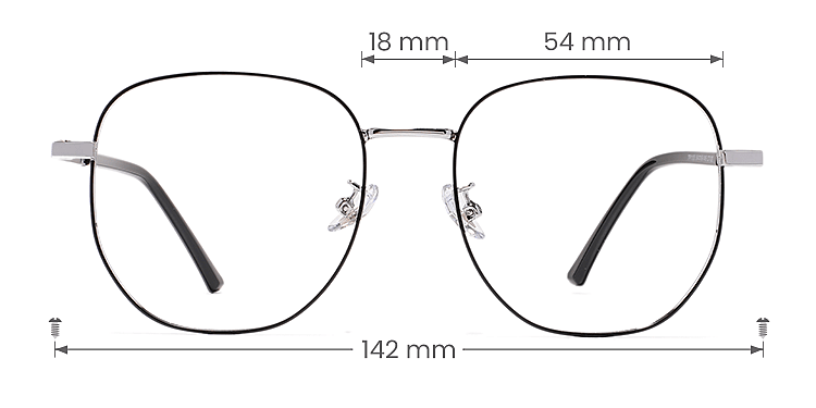 Wensley black silver   Metal  Eyeglasses, size view