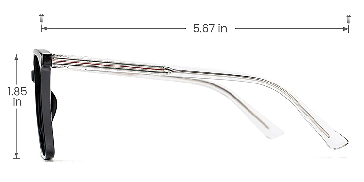 Harary black   Plastic  Sunglasses, size view