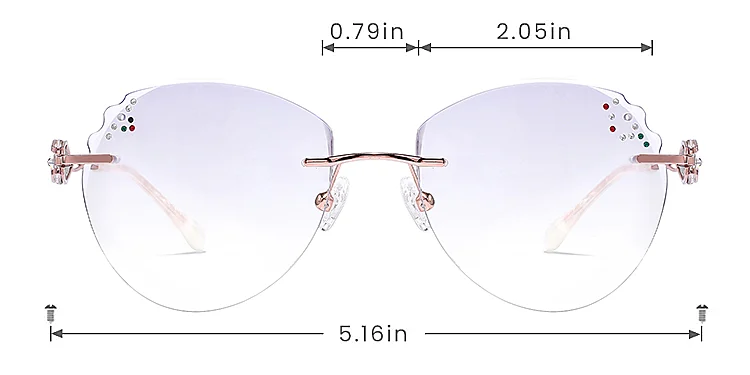 Julianne rose gold   Metal  Sunglasses, size view