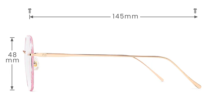 Julissa pink   Titanium  Eyeglasses, size view