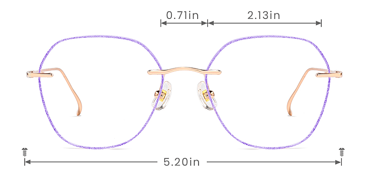 Julissa purple   Titanium  Eyeglasses, size view
