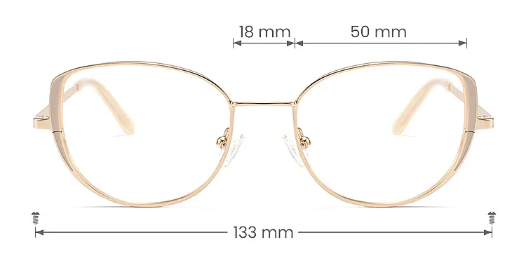 Madge champagne   Metal  Eyeglasses, size view
