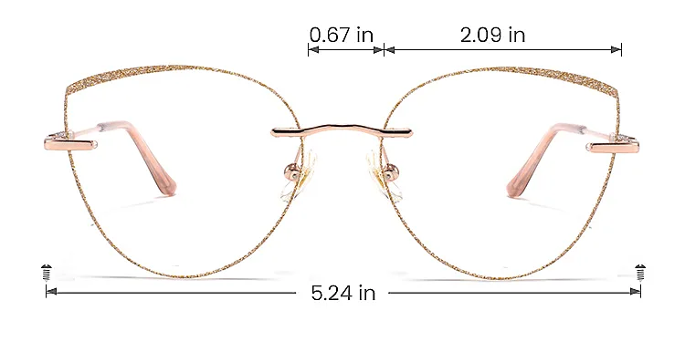 Glamour gold   Metal  Eyeglasses, size view