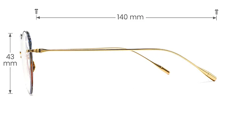 Heart Bloom gold   Titanium  Eyeglasses, size view