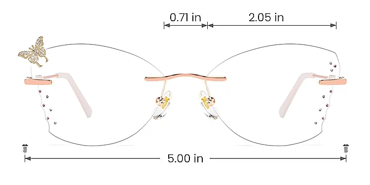 Skye rose gold   Metal  Eyeglasses, size view