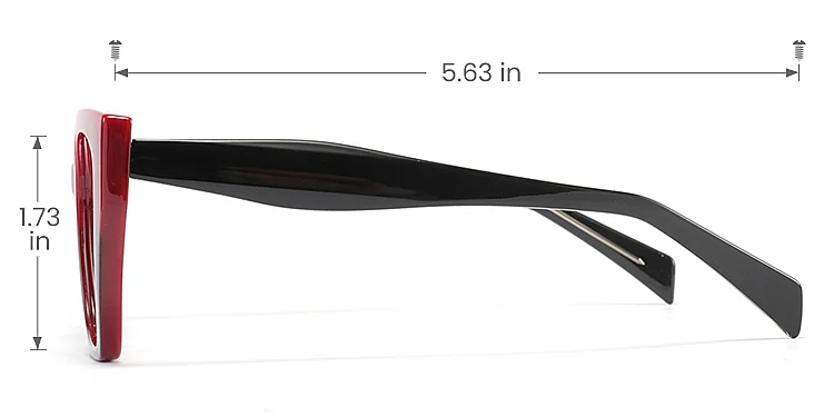 Lynn red black   Plastic  Eyeglasses, size view