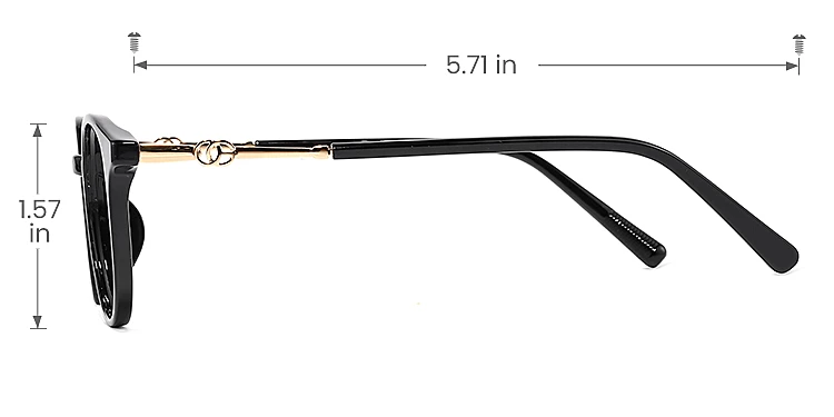 Addilynn black   Plastic  Eyeglasses, size view