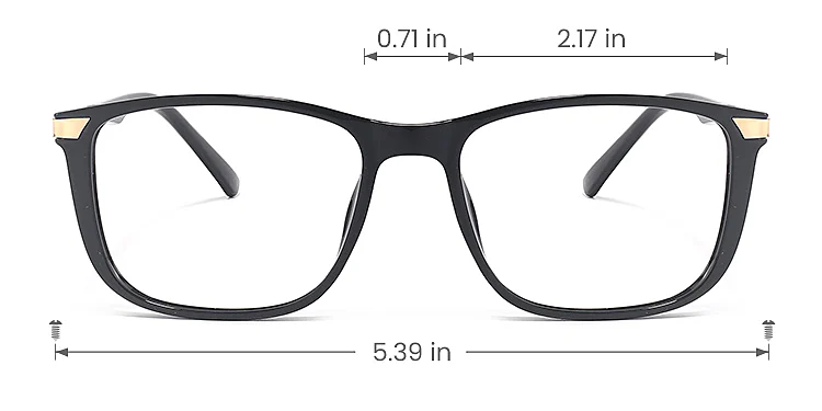 Kaeli black   Plastic  Eyeglasses, size view