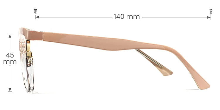 Clarissa pink petal tortoise   Plastic  Eyeglasses, size view