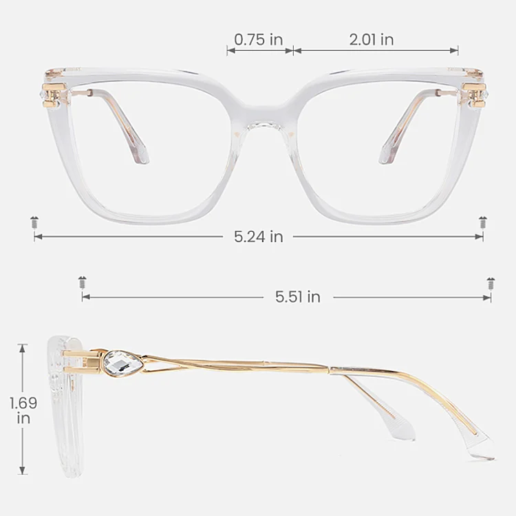 Anella clear   Plastic  Eyeglasses, size view