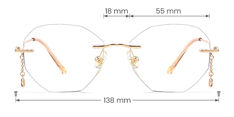 Billie rose gold   Metal  Eyeglasses, size view