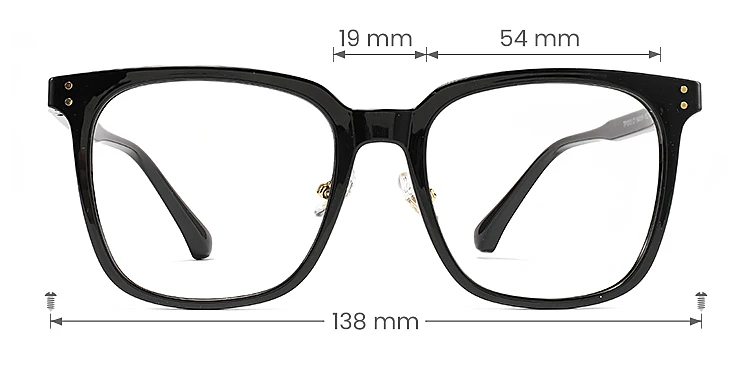 Fidelia black   Plastic  Eyeglasses, size view