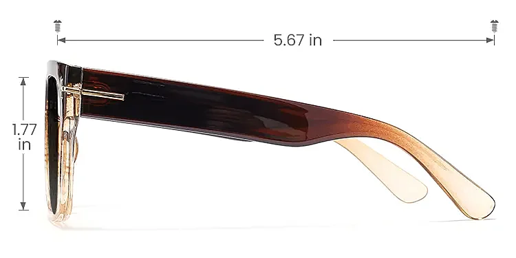 Fang brown champagne   Plastic  Sunglasses, size view