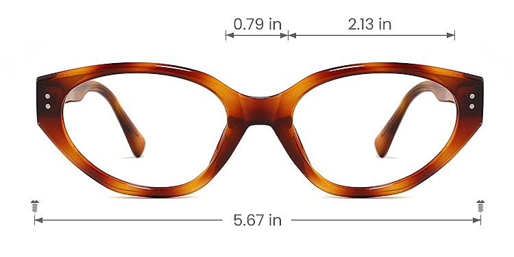 Stitch warm tortoise   Acetate  Eyeglasses, size view