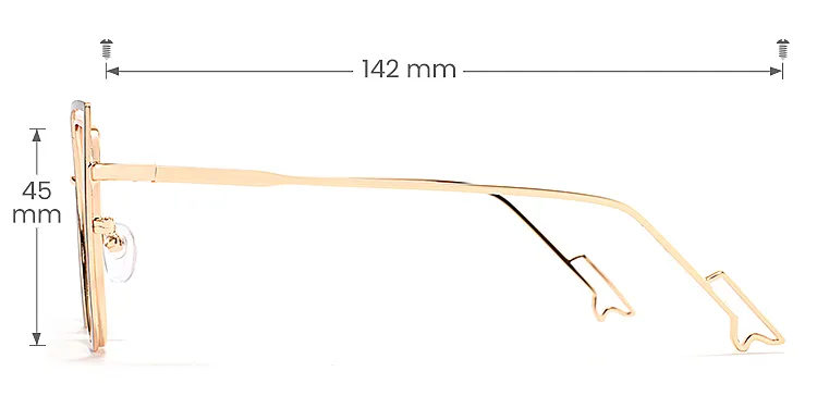 Romy black gold   Metal  Eyeglasses, size view