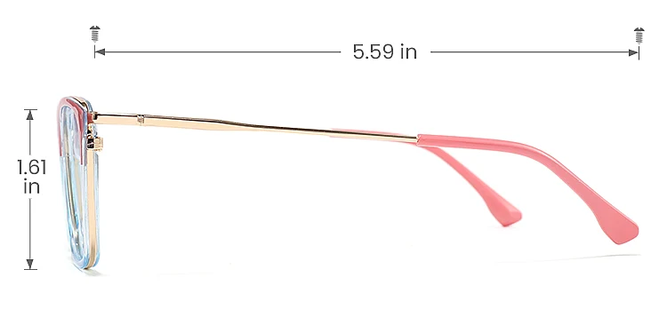 Christy pink blue   Plastic  Eyeglasses, size view