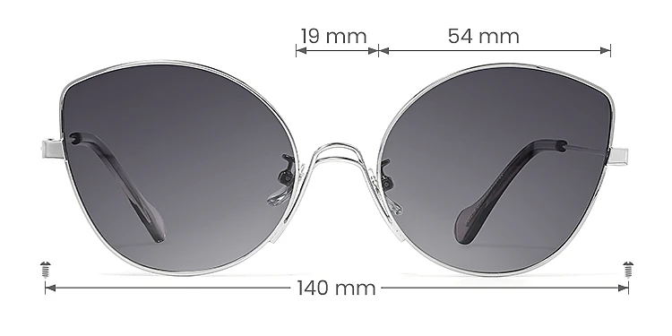 Joey silver grey   Metal  Sunglasses, size view
