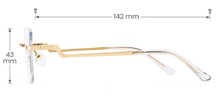 Pixie gold clear   Metal  Eyeglasses, size view