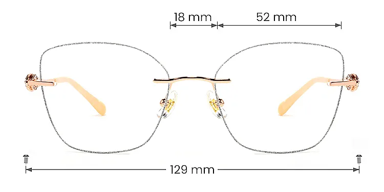 Whitney silver rose gold   Titanium  Eyeglasses, size view