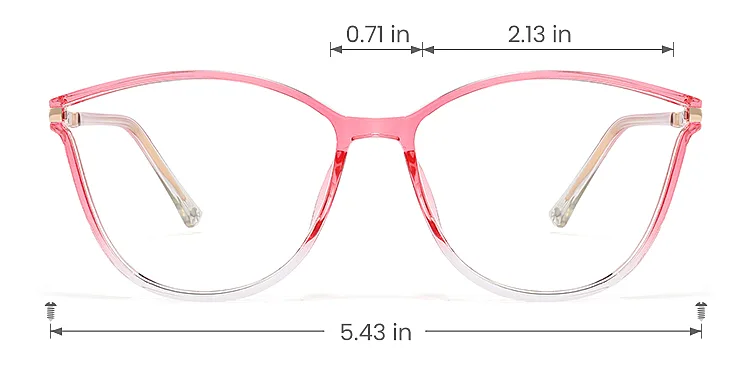 Darleen pink clear   Plastic  Eyeglasses, size view