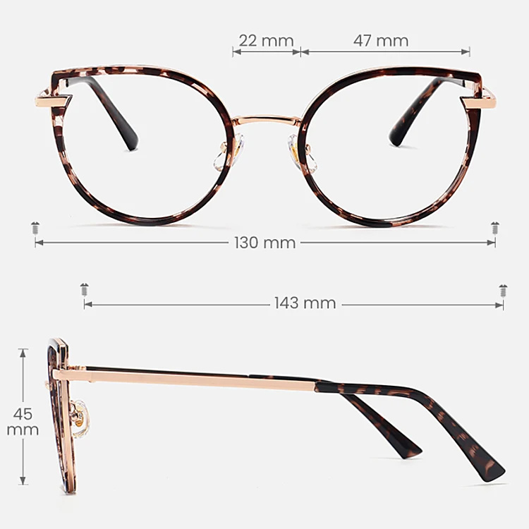 Skyler petal tortoise   Plastic  Eyeglasses, size view