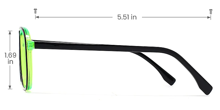 Hart black green   Acetate  Eyeglasses, size view