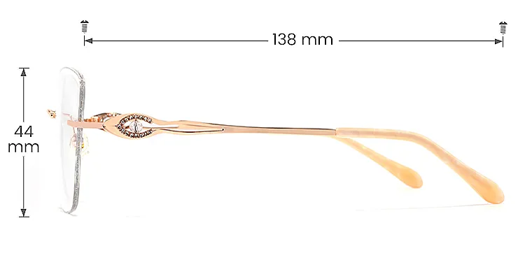 Whitney silver rose gold   Titanium  Eyeglasses, size view