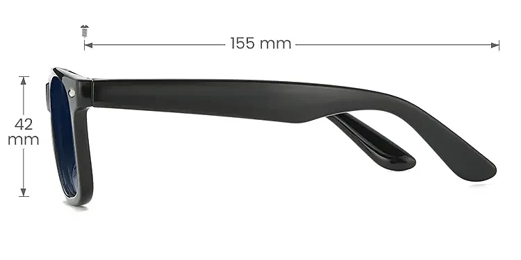 Dale black   TR90  Sunglasses, size view