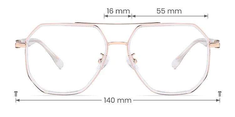 Soleil rose gold clear   Plastic  Eyeglasses, size view