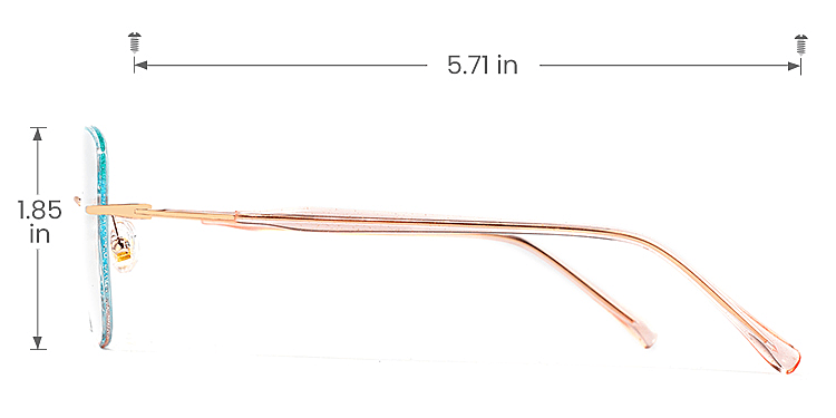 Kaylani green pink   Metal  Eyeglasses, size view