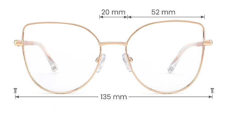 Halo gold   Metal  Eyeglasses, size view