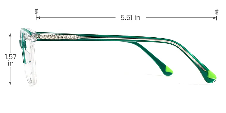 Cyrene green clear   Plastic  Eyeglasses, size view