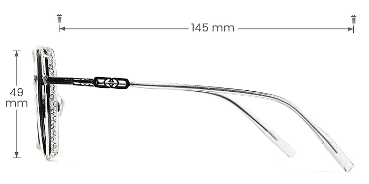 Charlie black clear   Plastic  Eyeglasses, size view