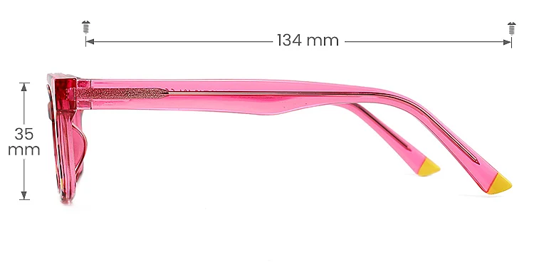 Kairo pink floral   Plastic  Eyeglasses, size view