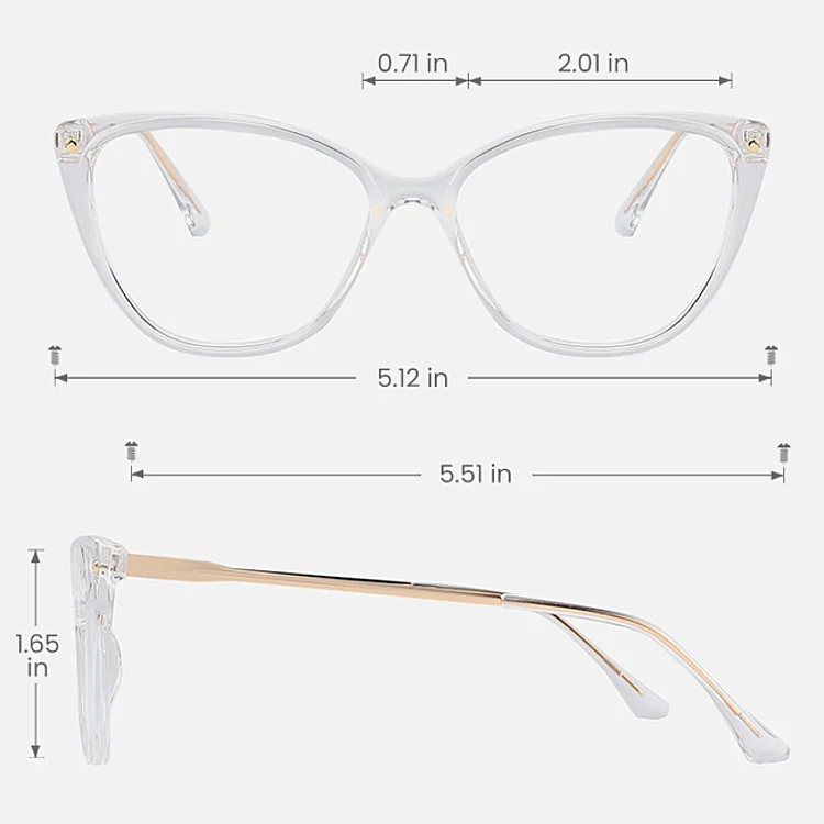 Evetta clear   Plastic  Eyeglasses, size view